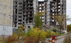 A bomb damaged building in Mariupol.