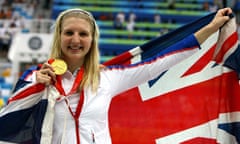 Rebecca Adlington of Great Britain during the medal ceremony for the women’s 800m freestyle final at the Beijing 2008 Olympic Games,