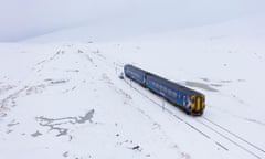 ScotRail train in snowy conditions