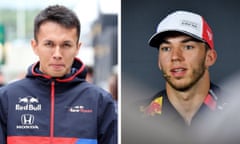 Alexander Albon, left, will replace Pierre Gasly.