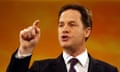 The then deputy prime minister Nick Clegg addresses the 2011 Lib Dem party conference. 
