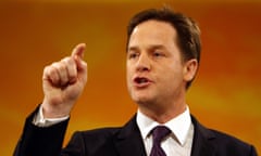 The then deputy prime minister Nick Clegg addresses the 2011 Lib Dem party conference. 