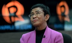 Maria Ressa at Rappler’s offices in Pasig, Metro Manilal, on Wednesday