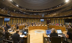 The debating chamber of the Senedd, home of the National Assembly for Wales