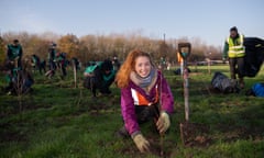 Tree-planting at Beckton District Park South in London.