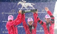 The winning team of (left to right) Josephine Gordon, Hollie Doyle and Hayley Turner