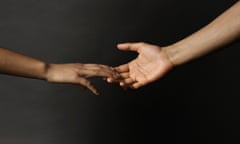 An interracial couple's hands