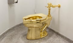 A gold toilet