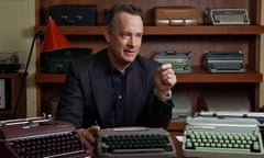 Tom Hanks appears with several of his typewriters in a still from California Typewriter.