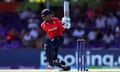 Sophia Dunkley pulls the ball away as England chase 136 to win against West Indies in their Women's T20 World Cup group game at Boland Park in South Africa.