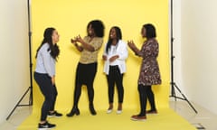 Guardian Scott Trust Bursary journalists: 
Charlie Brinkhurst-Cuff (grey top)
Isabel Togoh (white shirt) 
Aletha Adu (Paisley print dress)
Emmanuella Kwenortey (yellow top)