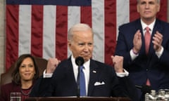 Biden Delivers State Of The Union Address - Washington, United States - 07 Feb 2023<br>Mandatory Credit: Photo by Martin Jacquelyn/Pool/ABACA/REX/Shutterstock (13758637bs) President Joe Biden delivers the State of the Union address to a joint session of Congress at the U.S. Capitol, Tuesday, February 7, 2023, in Washington, DC, USA, as Vice President Kamala Harris and House Speaker Kevin McCarthy of Calif., applaud. Biden Delivers State Of The Union Address - Washington, United States - 07 Feb 2023