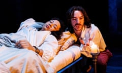 Devilish … Amber Jones and Jamie Wilkes in Cymbeline.