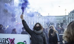 Sisters Uncut protest in London on the first anniversary, in March 2022, of the vigil for Sarah Everard, who was murdered by a serving police officer.