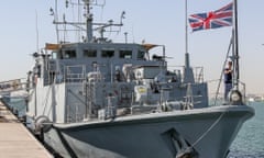 HMS Bangor moored by a dock