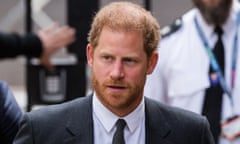 The Duke of Sussex arriving at the high court in London on Thursday