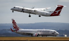 Qantas and Virgin planes at Sydney airport