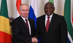 Putin with South Africa's president Cyril Ramaphosa in Russia in June.