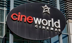 Cineworld sign in West India Quay, London