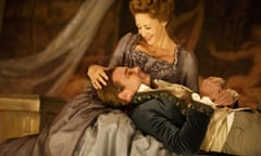 Les Liaisons Dangereuses Booth Theatre<br>In this image released by Boneau/Bryan-Brown, Janet McTeer appears as the Marquise de Merteuil and Liev Schreiber appears as Le Vicomte de Valmont during a performance of the Broadway revival of “Les Liaisons Dangereuses,” opening Sunday in New York. (Joan Marcus/Boneau/Bryan-Brown, via AP)