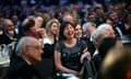 Attendees react to a performance by comedian Hasan Minhaj during the WHCA dinner in 2017, which was not attended by then president, Donald Trump.