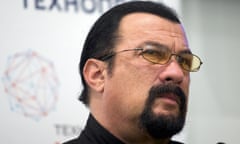 Steven Seagal<br>FILE - In this Sept. 22, 2015, file photo, actor Steven Seagal speaks at a news conference, while attending an opening ceremony for a research and development center in Moscow, Russia. A once-aspiring actress has alleged Seagal raped her at a wrap party for the film “On Deadly Ground,” claiming he undressed her and assaulted her on his bed while she focused on a photo of Seagal’s wife on the nightstand. Regina Simons called the alleged assault “very predatory, very aggressive and traumatizing” during an interview that aired Friday, Jan. 26, 2018 on “Megyn Kelly Today.” She was 18 at the time. (AP Photo/Ivan Sekretarev, File)