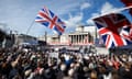 Team GB London parade<br>epa05590493 Crowds cheer members of Team GB during a parade in Trafalgar square in London, Britain, 18 October 2016. British Olympic and Paralympic athletes who participated in the Rio 2016 Olympic and Paralympic Games were cheered by some 6,000 people during the celebrations.  EPA/FACUNDO ARRIZABALAGA