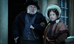 WARNING: Embargoed for publication until 00:00:01 on 03/12/2015 - Programme Name: Dickensian - TX: n/a - Episode: n/a (No. 1) - Picture Shows:  Mr Bumble (RICHARD RIDINGS), Mrs Bumble (CAROLINE QUENTIN) - (C) Red Planet Productions - Photographer: Liam Daniel