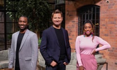 ‘We just love homes, we really do’ … George Clarke (centre), whose show Flipping Fast gives contestants a £100,000 budget to “flip” homes for a profit.