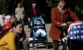 China is to abolish its one-child policy<br>epa05002933 Chinese women push babies on prams in a park in Beijing, China, 30 October 2015. China is to abolish its one-child policy and allow all couples to have two children, the official Xinhua news agency reported on 29 October from a meeting of the Central Committee of the Communist Party in Beijing.  EPA/HOW HWEE YOUNG