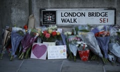 Tributes at London Bridge after the attack