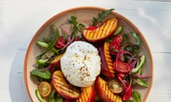 Thomasina Miers' nectarine and burrata salad. 075