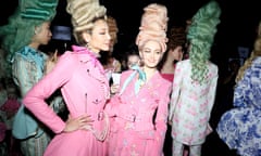 For Moschino, Jeremy Scott merged the opulence of Marie Antoinette travelling forward in time with the candy colours of Tokyo.