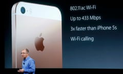 Apple Vice President Greg Joswiak introduces the iPhone SE during an event at the Apple headquarters in Cupertino, California March 21, 2016.