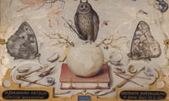 Joris Hoefnagel 
Allegory for Abraham Ortelius