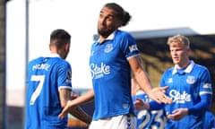 Everton's Dominic Calvert-Lewin (centre) celebrates scoring the only goal of the game against Burnley.