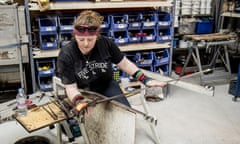 Gemma Truman in her glass blowing studio.