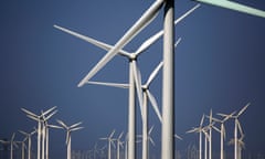 Wind turbines for generating electricity are seen at a wind farm in Guazhou, 950km northwest of Lanzhou, Gansu Province<br>Wind turbines for generating electricity are seen at a wind farm in Guazhou, 950km (590 miles) northwest of Lanzhou, Gansu Province September 15, 2013. China is pumping investment into wind power, which is more cost-competitive than solar energy and partly able to compete with coal and gas. China is the world's biggest producer of CO2 emissions, but is also the world's leading generator of renewable electricity. Environmental issues will be under the spotlight during a working group of the Intergovernmental Panel on Climate Change, which will meet in Stockholm from September 23-26. Picture taken September 15, 2013. REUTERS/Carlos Barria  (CHINA - Tags: ENERGY BUSINESS ENVIRONMENT)