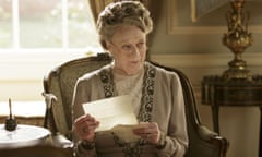 This image released by PBS shows Maggie Smith as Violet, Dowager Countess of Grantham in a scene from the final season of "Downton Abbey." The series finale airs in the U.S. on Sunday. (Nick Briggs/Carnival Film & Television Limited 2015 for MASTERPIECE via AP)