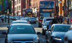 Queuing traffic in London