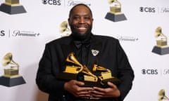 66th Annual Grammy Awards in Los Angeles<br>Killer Mike poses with the Best Rap Album award, the Best Rap Performance award and the Best Rap Song award at the 66th Annual Grammy Awards in Los Angeles, California, U.S., February 4, 2024. REUTERS/David Swanson TPX IMAGES OF THE DAY