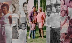 A collage of photos shows different families, past and present.