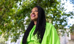 Dawn Butler photographed outside wearing a lime green top