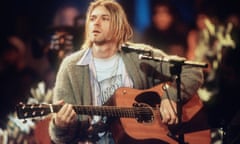 Kurt Cobain of Nirvana plays during the MTV Unplugged gig in New York in 1993. The guitar has sold for $6m.