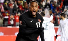 Canada’s Cyle Larin celebrates