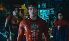 THE FLASH
Caption: (L-R) EZRA MILLER as Barry Allen/The Flash, EZRA MILLER as Barry Allen/The Flash and SASHA CALLE as Kara Zor-El / Supergirl in Warner Bros. Pictures’ action adventure “THE FLASH,” a Warner Bros.