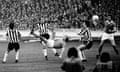 Dennis Tueart of Manchester City scores the winning goal with an overhead kick during the Manchester City's 2-1 win over Newcastle United in the League Cup Final held at Wembley stadium on the 28th February 1976.