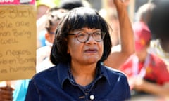 British Labour MP Diane Abbott takes part in a demonstration against racism outside Downing Street in London, Britain July 17, 2021.