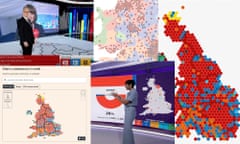 Various cartograms seen on election night