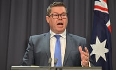 Pat Conroy at a press conference in Parliament House